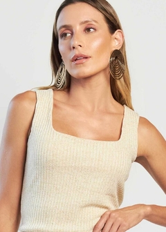 REGATA CROPPED MALHA CANELADA LUREX - comprar online