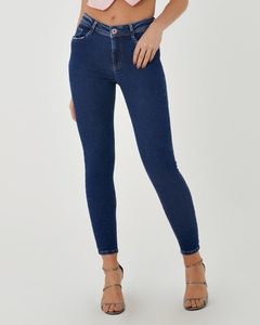 CALÇA VISUAL JEANS FEMININA MODELO SKINNY AZUL