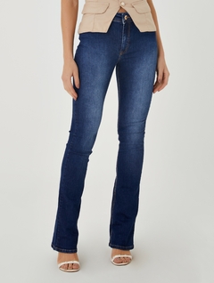 CALÇA FEMININA BOOT CUT FLARE JEANS AZUL ESCURO - loja online