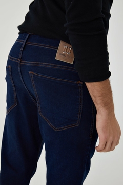 CALÇA JEANS SLIM MASCULINA AZUL ESCURO