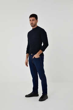 CALÇA JEANS SLIM MASCULINA AZUL ESCURO - Amsterdam Closet