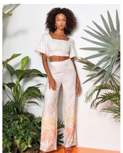 CALÇA EM LINHO PANTALONA COM ESTAMPA - Amsterdam Closet