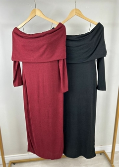 Vestido Malha Midi Casual Inverno Feminino