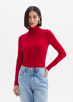 BLUSA CANELADA COM GOLA MANGA LONGA - comprar online