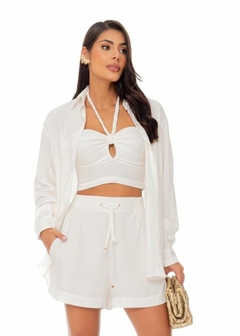 Imagem do TOP CROPPED EM VISCOSE FRENTE UNICA COM ALÇA TRANÇADA