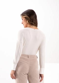 Blusa Malha Comfy Manga Longa Feminina na internet