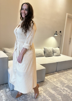 VESTIDO CHEMISE TRICOLINE LISTRA - comprar online