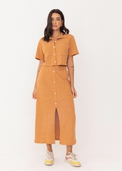 BLUSA CROPPED EM TECIDO FEMININA MANGA CURTA - loja online