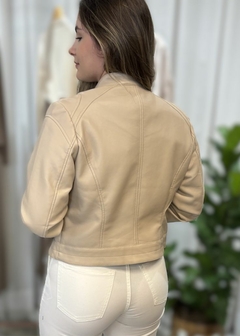 Jaqueta Couro Sintético Casual Feminina - Amsterdam Closet