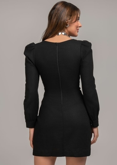 Imagem do VESTIDO DE LINHO COM RECORTE MANGA LONGA