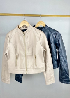 Jaqueta Couro Sintético Casual Feminina