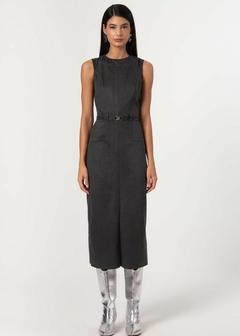 Vestido cotelê Sem Mangas Casual Feminino