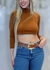 BLUSA MALHA TEXTURIZADA CROPPED GOLA ALTA na internet