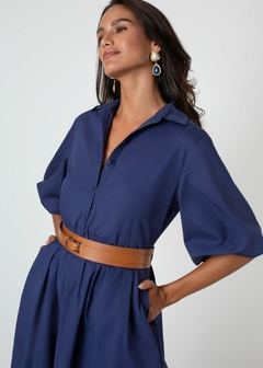 VESTIDO TECIDO MIDI COM CINTO - comprar online