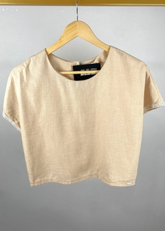 BLUSA LINHO CROPPED SOLTA - Amsterdam Closet