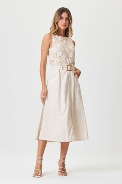 SAIA LINHO MIDI COM CINTO - Amsterdam Closet