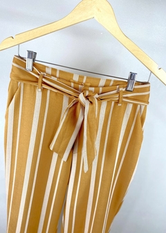 Calça Linho Feminina Listrada Comfy na internet