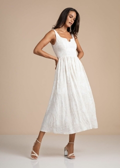 VESTIDO LINHO MIDI ESTAMPADO