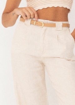 CALÇA LINHO WIDE LEG COM CINTO - comprar online