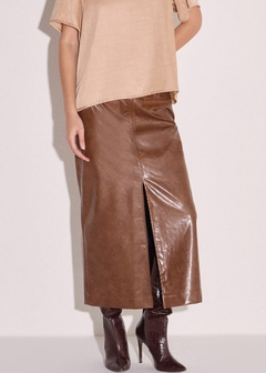 SAIA MAXI MIDI EM COURO P.U - Amsterdam Closet