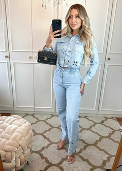 JAQUETA TATI JEANS COM BORDADO VAZADO - comprar online