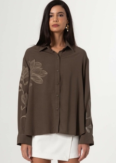 CAMISA VISCOSE COM BORDADO FEMININA