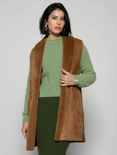 Colete Biamar Alongado com Pele Fake Feminino - Amsterdam Closet