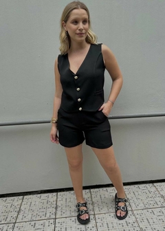COLETE EM ALFAIATARIA CROPPED FEMININO - Amsterdam Closet