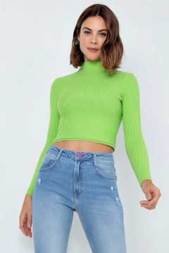 BLUSA TRICOT JUSTA CROPPED FEMININA na internet