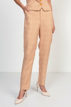 CALÇA EM TWEED ALFAIATARIA SLIM XADREZ FEMININA na internet