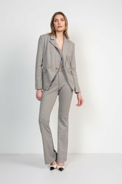 CALÇA ALFAIATARIA FLARE XADREZ FEMININA - Amsterdam Closet