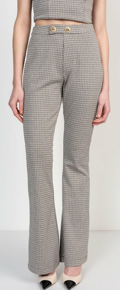 CALÇA ALFAIATARIA FLARE XADREZ FEMININA