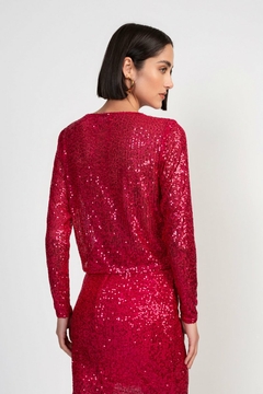 Imagem do BLUSA EM PAETÊ CROPPED SOLTA FEMININA