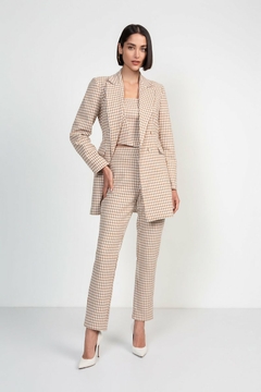 CALÇA EM ALFAIATARIA TWEED SLIM XADREZ FEMININA - Amsterdam Closet