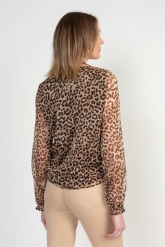 BLUSA EM VOAL SOLTA ANIMAL PRINT ONÇA FEMININA - comprar online
