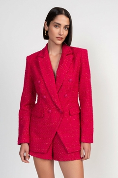 BLAZER TWEED ALFAIATARIA FIOS DE BRILHO FEMININO