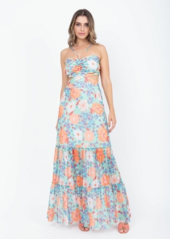 VESTIDO FLORAL LONGO DE VERÃO