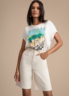 BERMUDA JEANS FEMININA ALONGADA - Amsterdam Closet