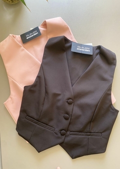 Colete Agata Cropped Alfaiataria Feminino - Amsterdam Closet