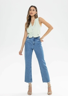 CALÇA JEANS FEMININA LOOSE AZUL - comprar online
