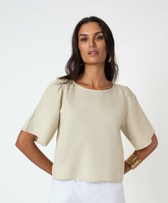 Imagem do BLUSA EM LINHO SOLTA DETALHE NA MANGA