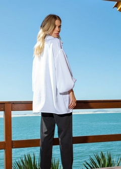 Camisa Crepe Manga Ampla Feminina