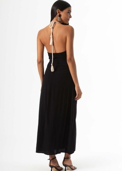 VESTIDO VISCOSE MIDI COM FENDA - Amsterdam Closet