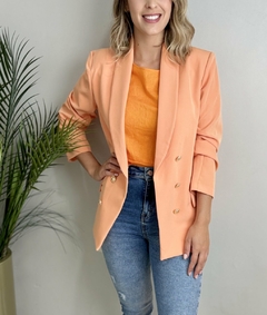 BLAZER EM ALFAIATARIA SOLTO LARANJA FEMININO - loja online