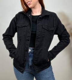 JAQUETA JEANS COM ELASTANO TRUCKER MANGA LONGA