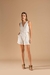 COLETE EM LINHO CROPPED COM DETALHE EM FIO DE DOURADO - comprar online