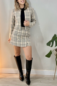 BLAZER CROPPED TWEED XADREZ - Amsterdam Closet