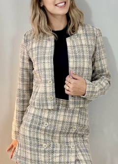 BLAZER CROPPED TWEED XADREZ - comprar online