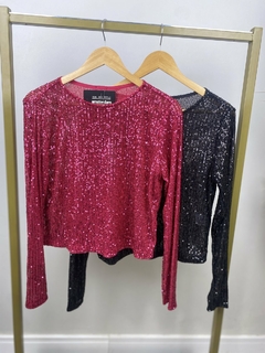 BLUSA EM PAETÊ CROPPED SOLTA FEMININA na internet