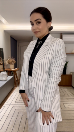 BLAZER ALFAIATARIA SOLTO RISCA DE GIZ FEMININO - loja online